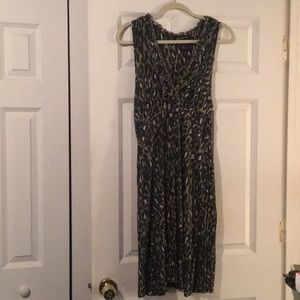 Leopard print - green knee length dress